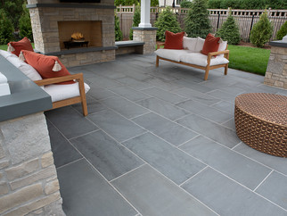 Natural Stone Pool Patio Deck, Pergola, Outdoor Kitchen, fire feature