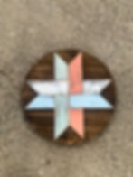 Wood Barn Quilt on Round