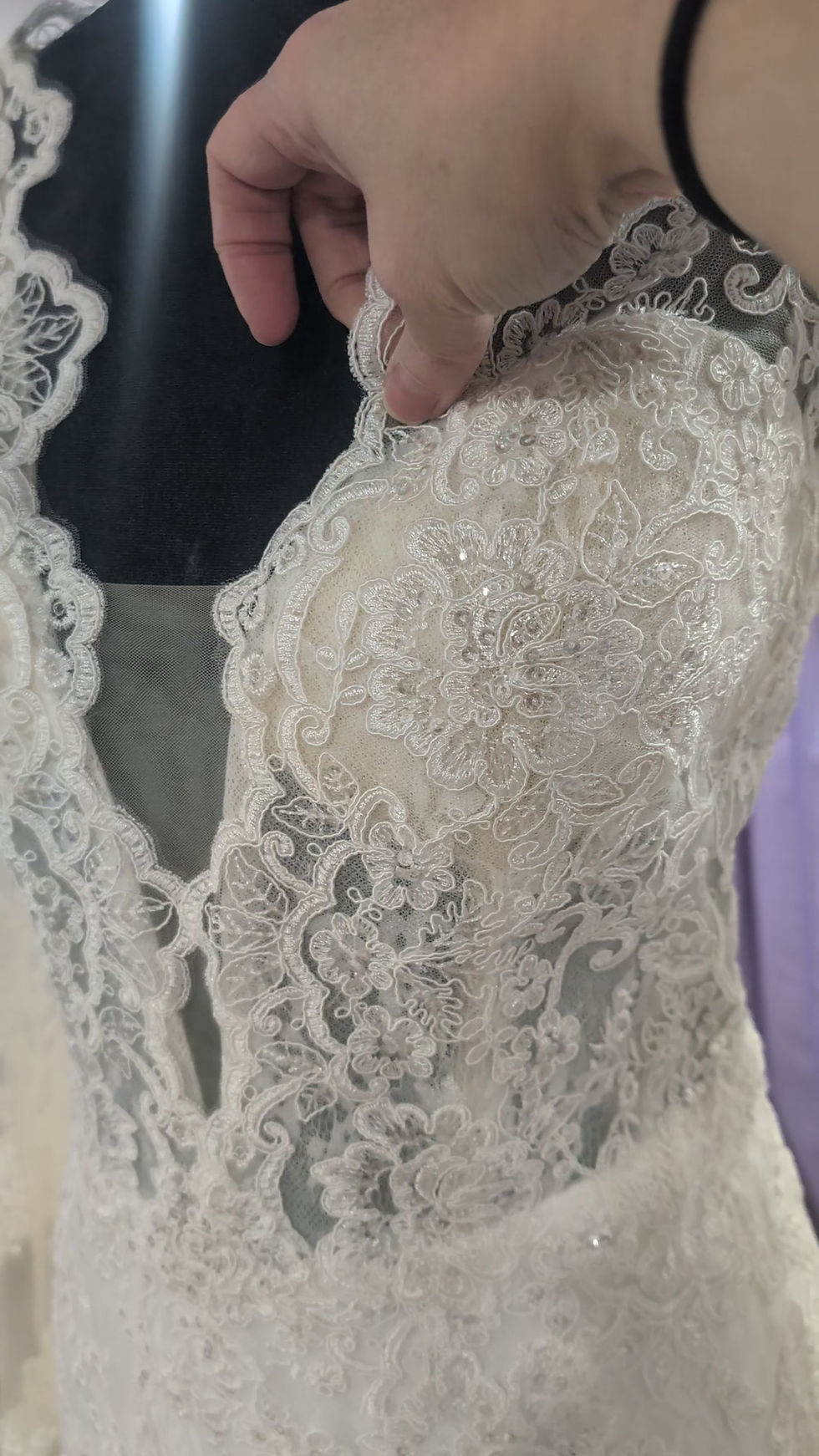 Thumbnail: Cinderella Divine CD951W Long Sleeved Wedding Gown Size Ivory and Nude