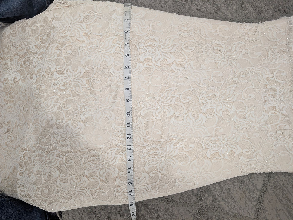 Thumbnail: David's Bridal T9612 Lace Fit and Flare Wedding Dress Size 2