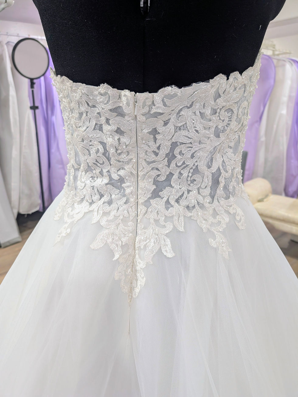 Thumbnail: Adriana Alier Strapless A-line Wedding Gown Size 18