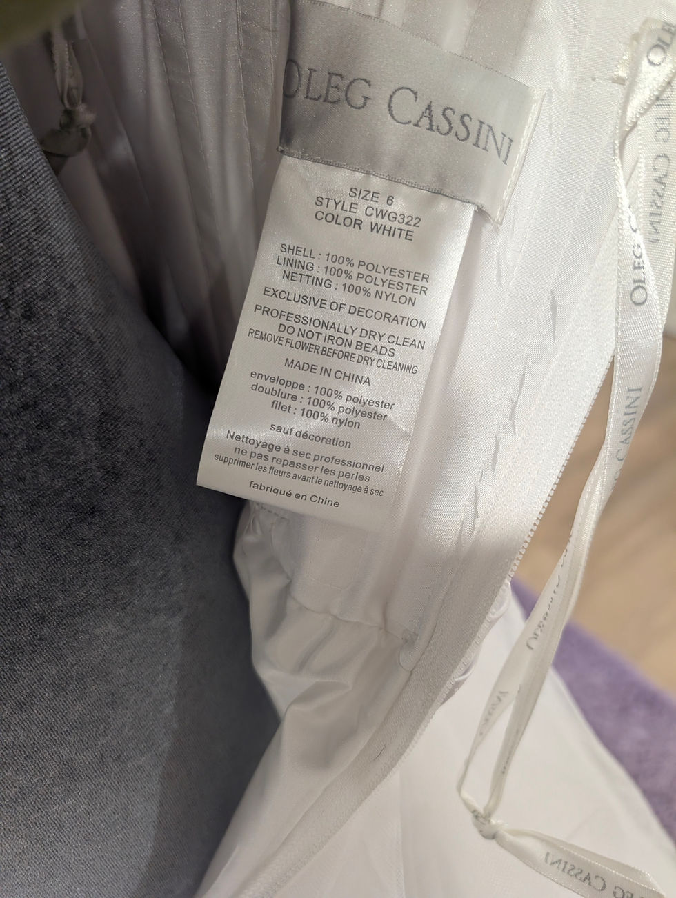 Thumbnail: Oleg Cassini CWG322 wedding dress size 6