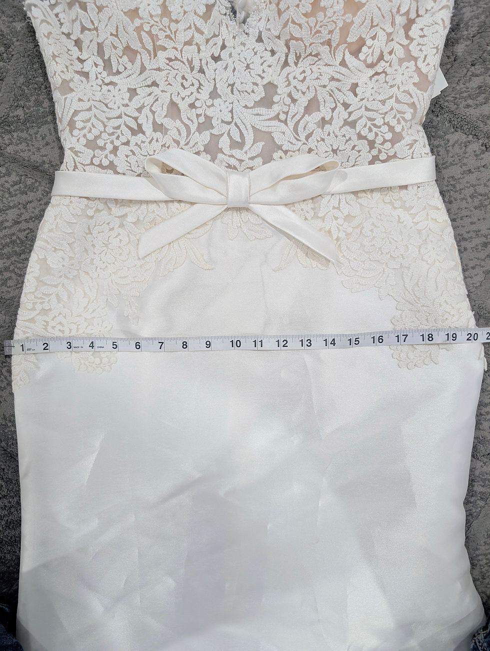 Thumbnail: Rosa Clara Arte Fit and Flare Satin Gown with a lace bodice and illusion back in ivory