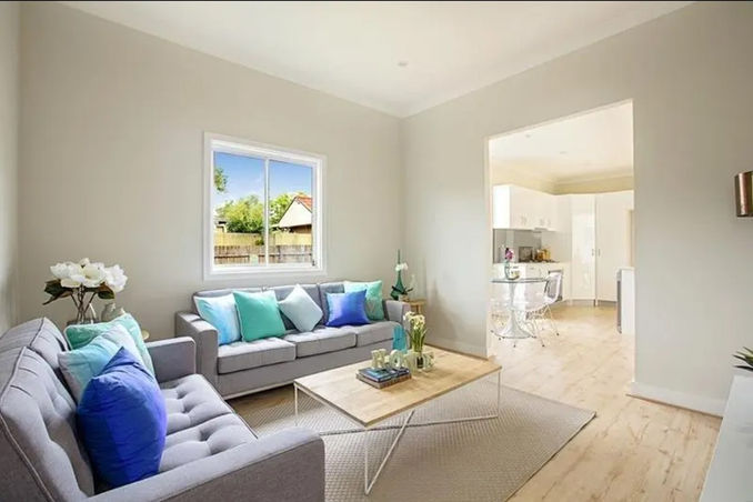 Living room renovation residential interior design Merrylands cosmetic update Vinti Verma DIA member