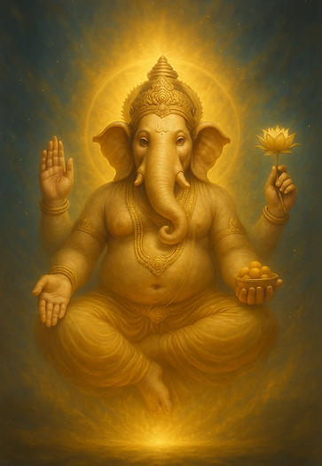 Divine Ganesha in Cosmic Radiance