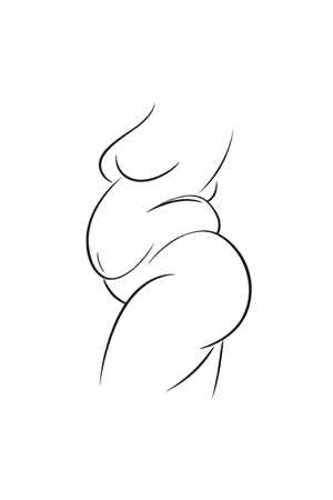 Zeichnung einer Curvy-Frau