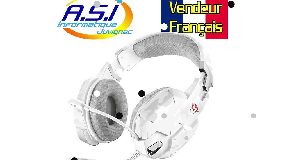 Miniature : Micro casque Gamer Gaming Trust Carus camouflage blanc PS4-5 PC VENDEUR FRANCAIS