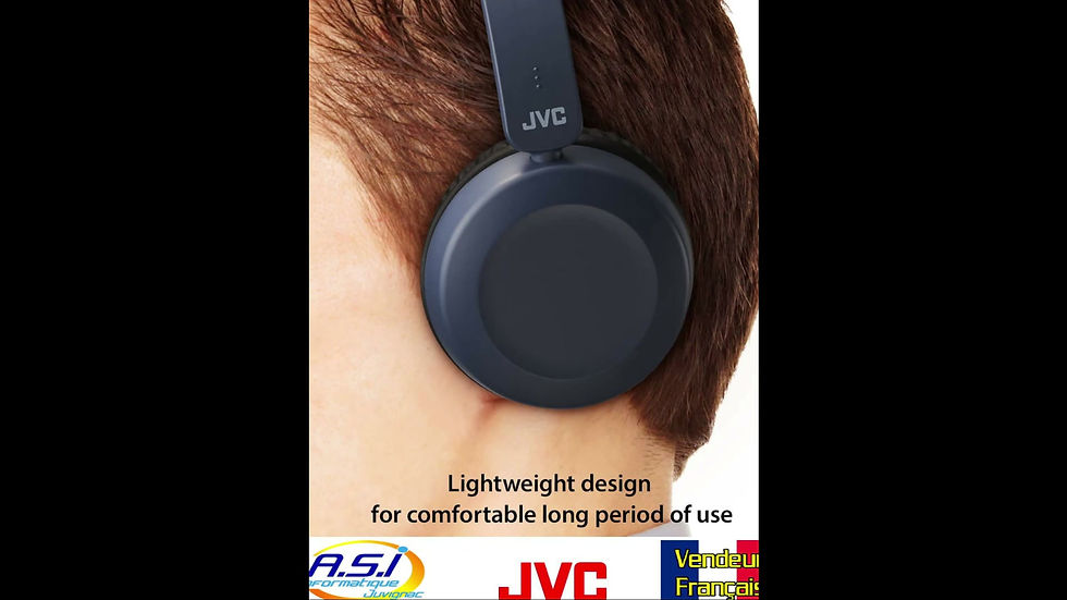 Miniature : Casque + micro JVC pliable pour smartphone et tablette Noir ou Bleu