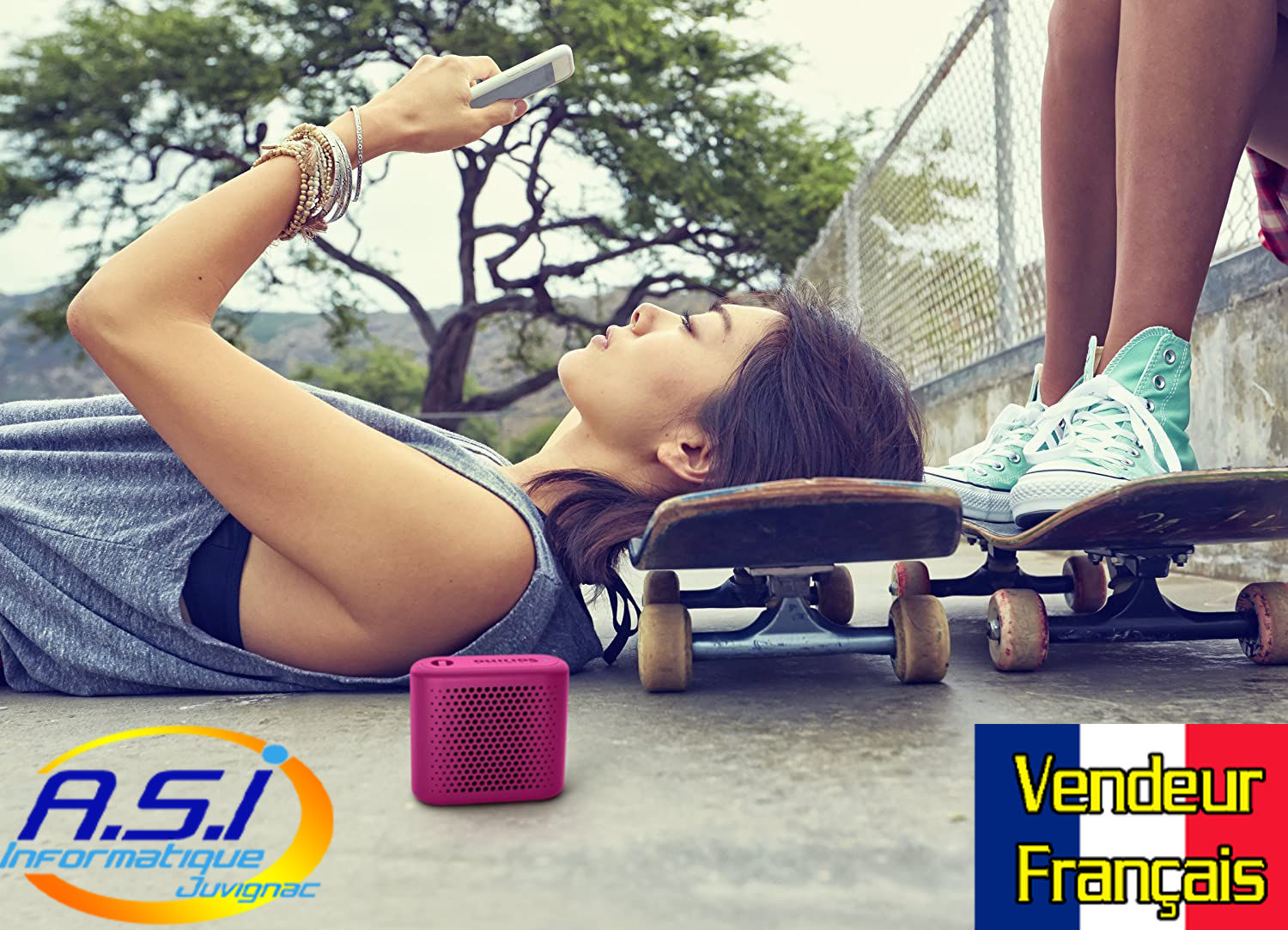 Haut Parleur / Enceinte Bluetooth Philips Rose pour Smartphone et Tablette