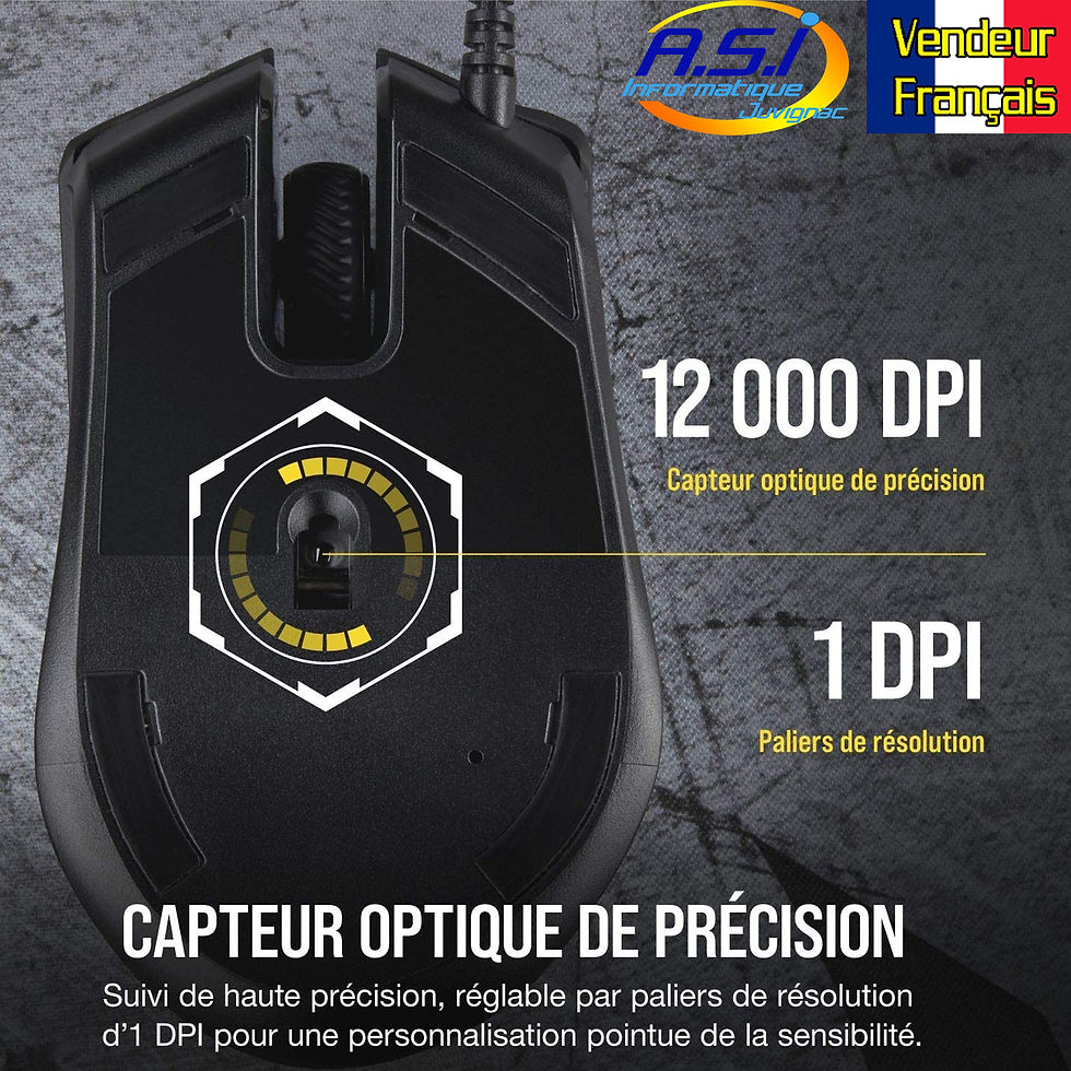 Miniature : Souris Gamer Jeu Corsair Harpoon Pro RGB 12000 DPI 6 boutons noire