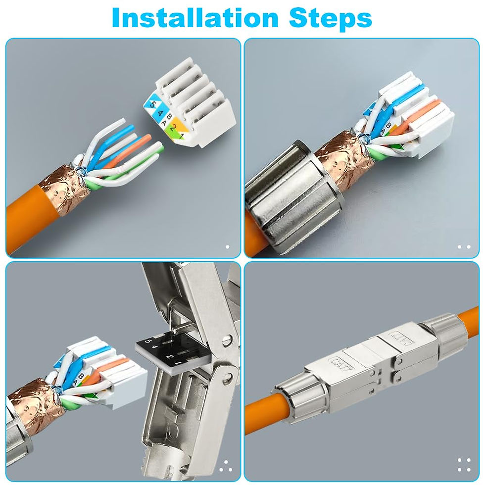 Miniature : Raccord RJ45 Cat 6/7 Blindés Sans Outils – Coupleurs Ethernet