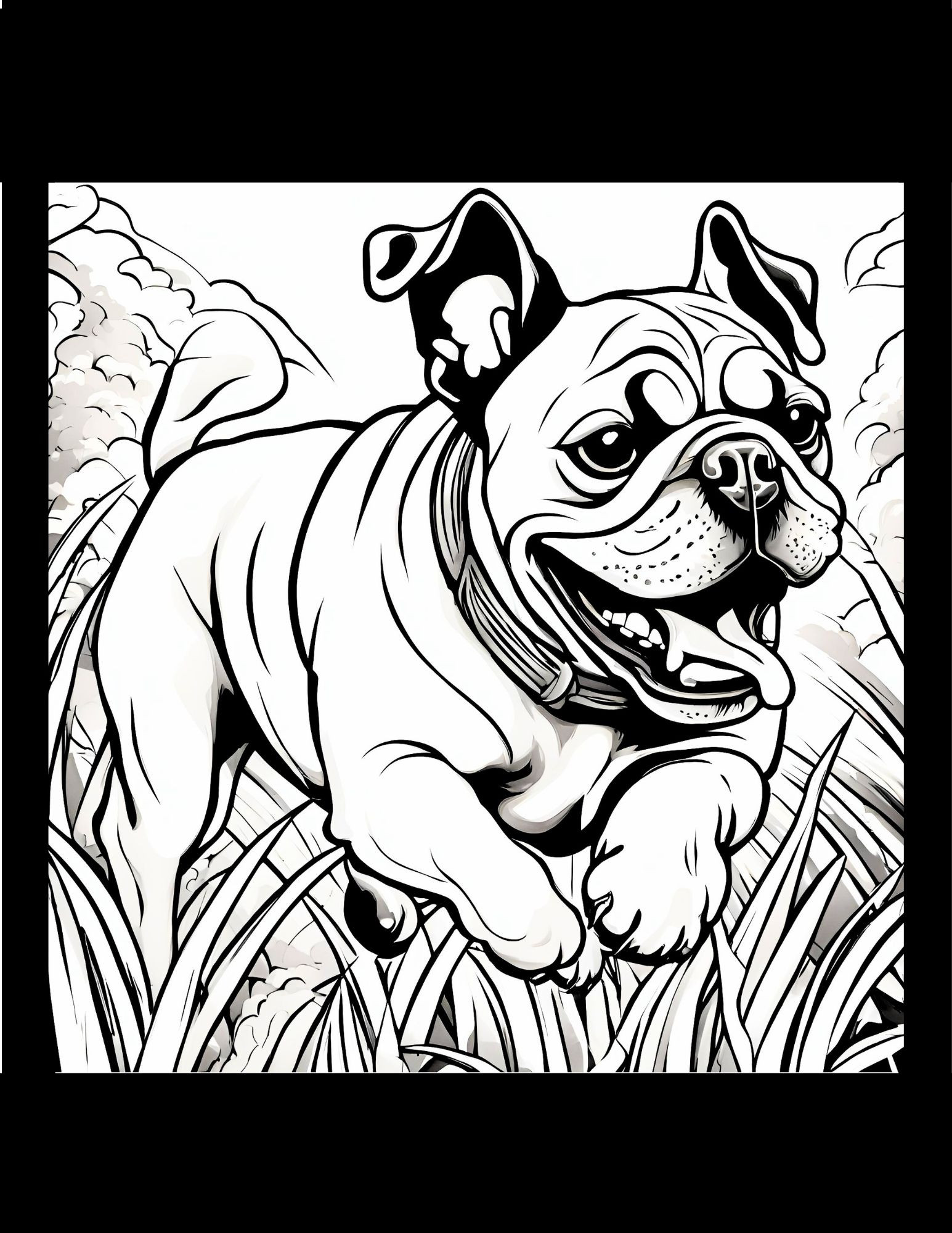 Coloring book of bulldogs - printable