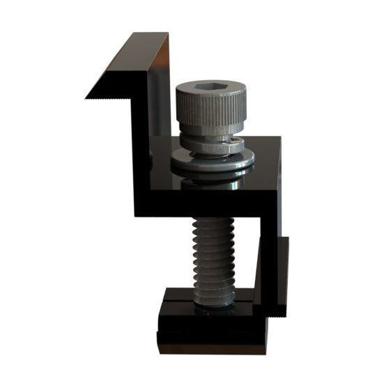 Thumbnail: Alumsolar Black Solar Mounting End Clamp