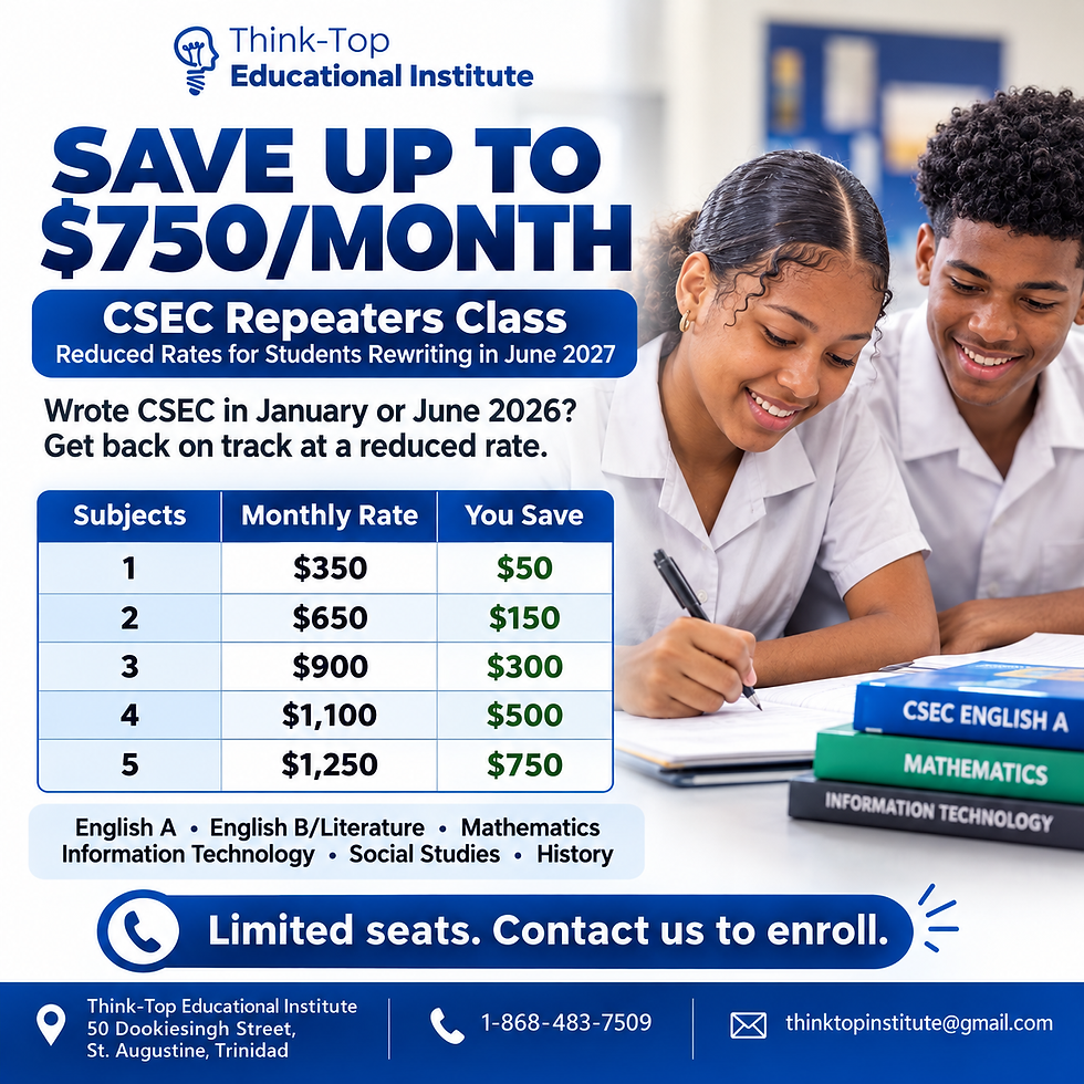Failed CSEC in January or June 2026? Here's Your Path to June 2027