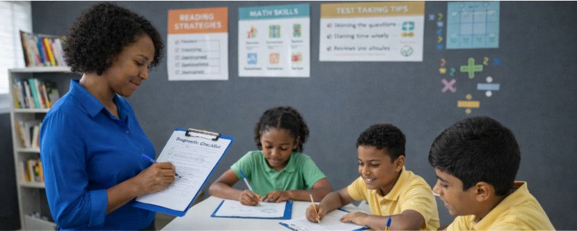 Homeschool support classroom in Trinidad preparing students for SEA