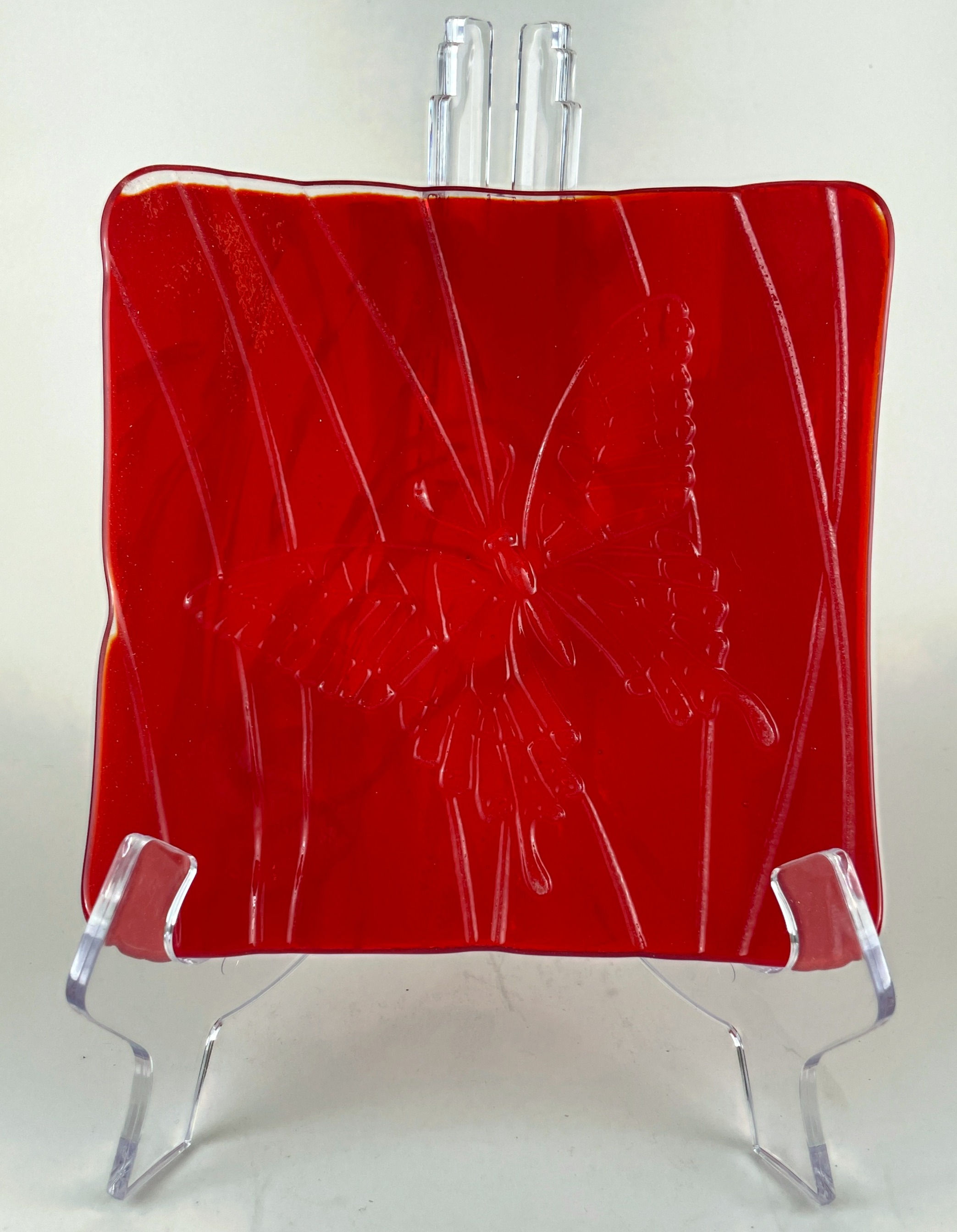 Brilliant Orange Butterfly Trinket Dish