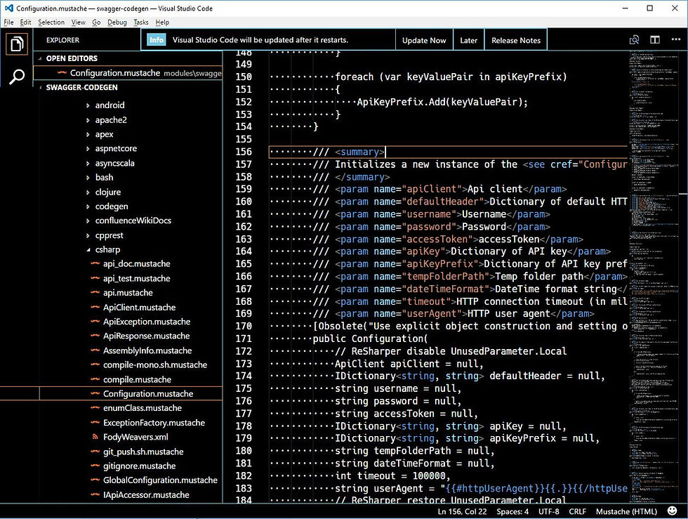 Screenshot of Visual Studio Code showing high-contrast theme.
