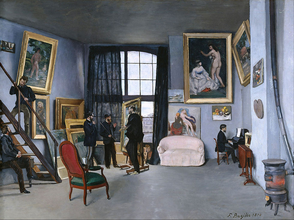 Painting by Bazille, one of the French Impressionists featured in the cozy mystery called Revenge Against the Renoirs