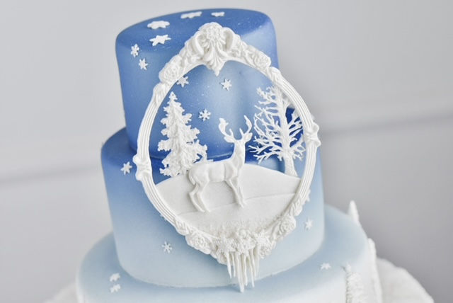 Winter Wonderland cake, winter wedding cake. Iron Mountain Wedding cake, Michigan wedding cake, Wedding cake. Blue cake, Blue wedding cake. Blue cake, Blue wedding cake.