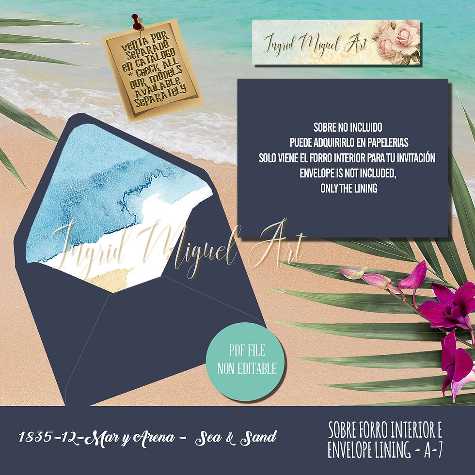 Miniatura: Menú para sus eventos, Boda, Cumpleaños, Mar y Arena/ TR-1835-7