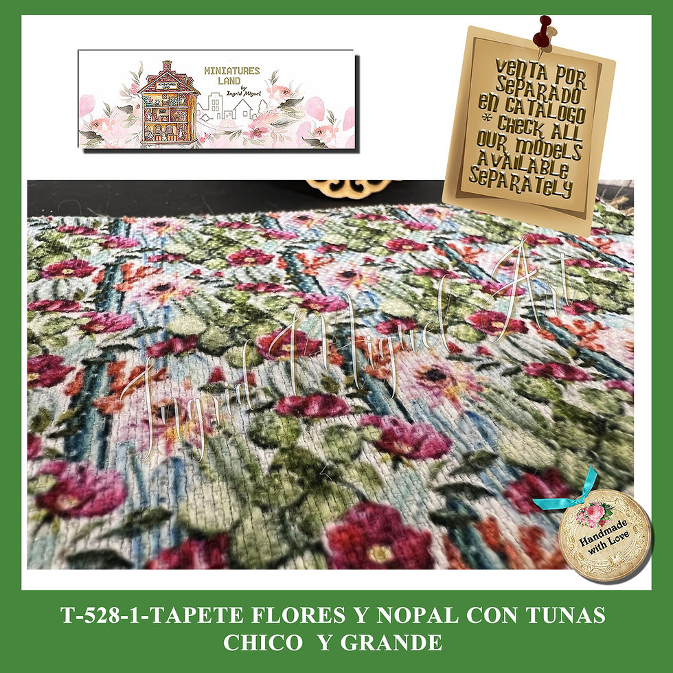 Thumbnail: Tapete  Mexicanos Tropical palmeras azul - Gde ó Med. | Miniatura | T-521