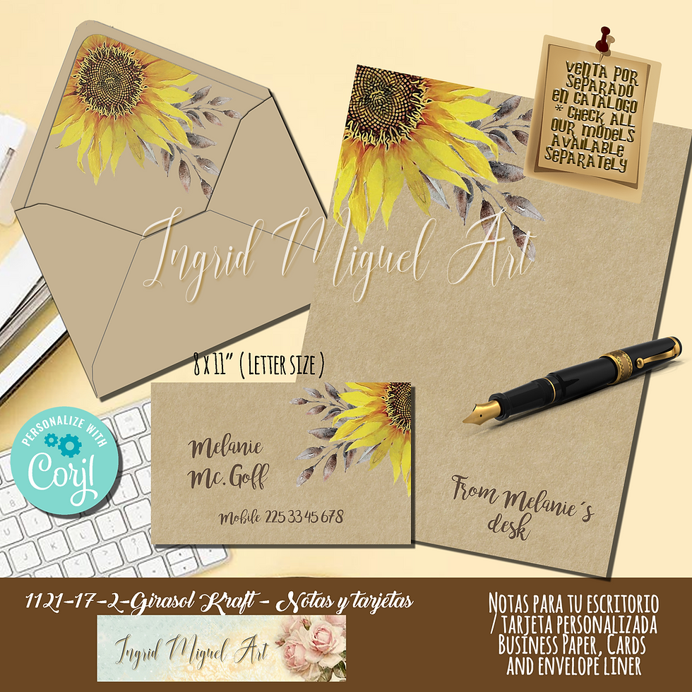 Miniatura: Cartel de señalamiento-Souvenirs o Favors-Girasoles - PDF /F-1121-10-1