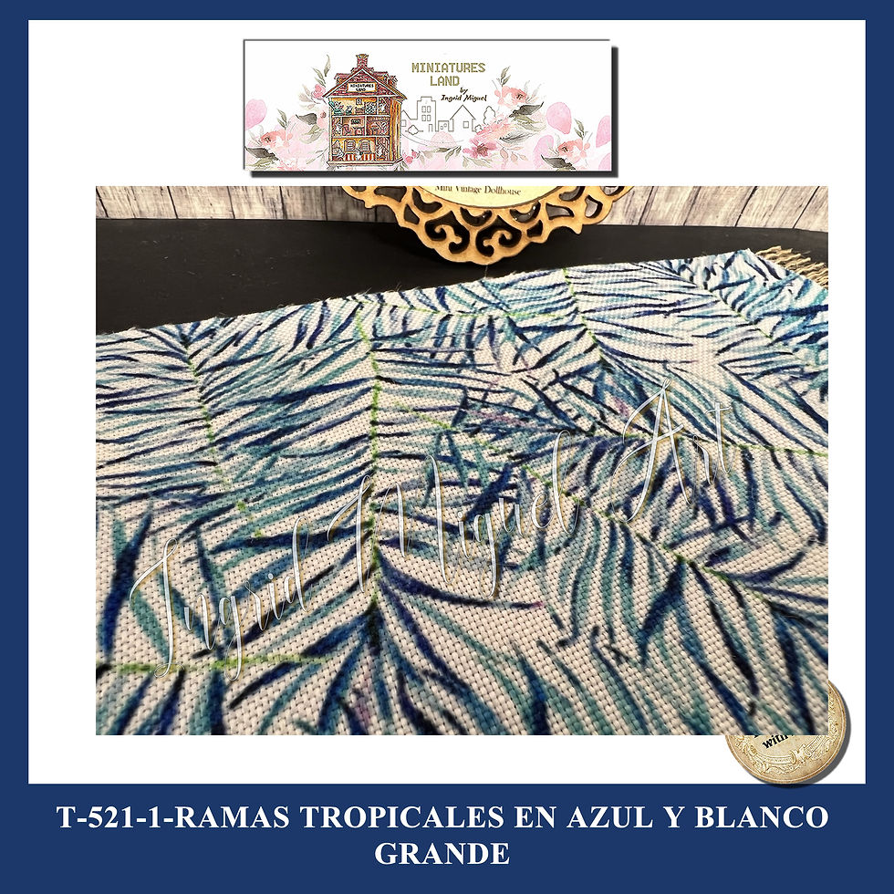 Tapete Mexicanos Tropical palmeras azul - Gde ó Med. | Miniatura | T-521