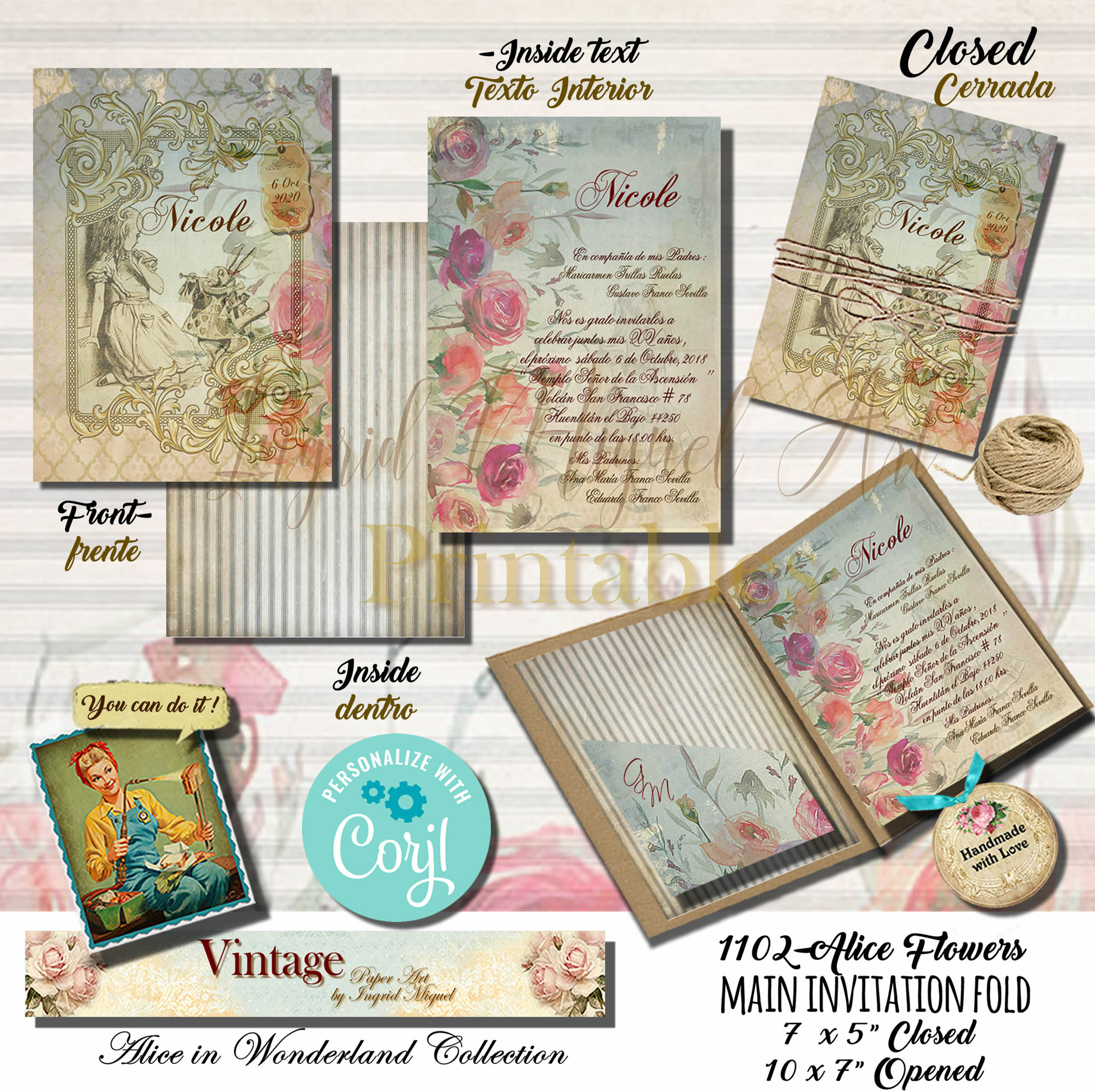 Invitación XV Años, Alicia Cinema - Archivo Digital  /FO-1102-1