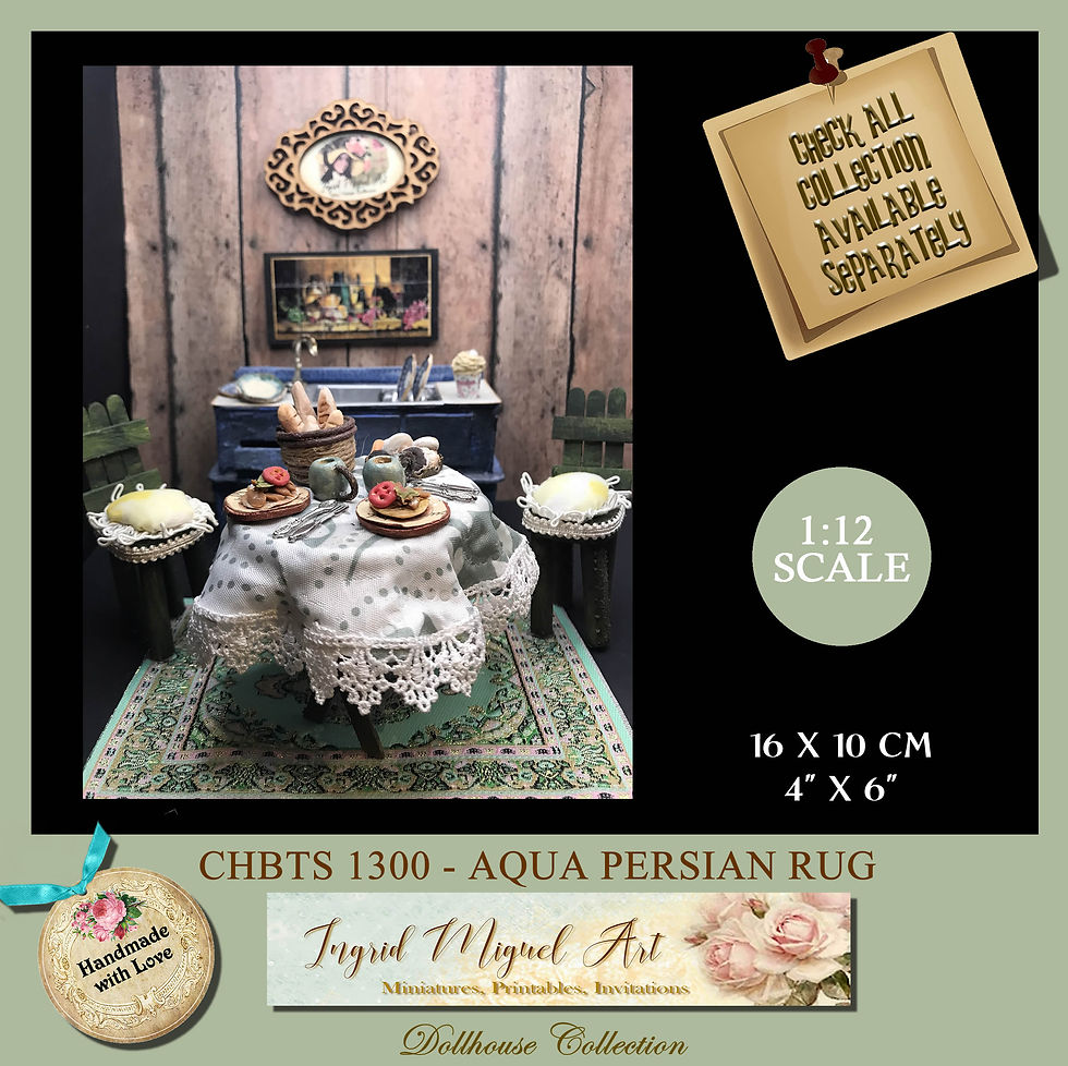 Thumbnail: Tapete Persa Dorado con Flores, grande, med. y chico miniatura/T-403