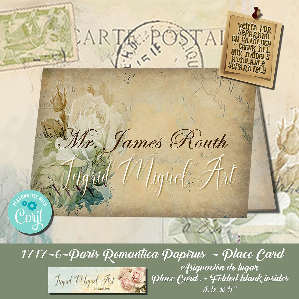 Thumbnail: Invitación Save the Date, Paris Romantica-DIGITAL EDITABLE CORJL/TR-1717-4
