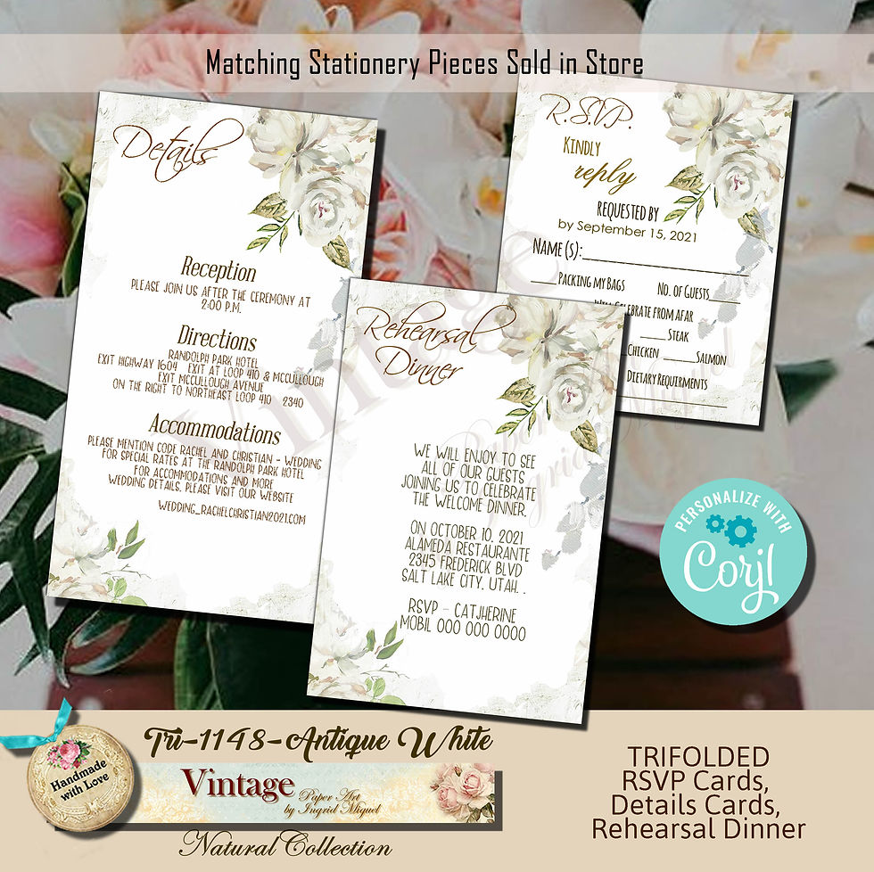 Miniatura: Notas para escritorio, personaliza ARCHIVO DIGITAL, Blanco antique/F-1148-12