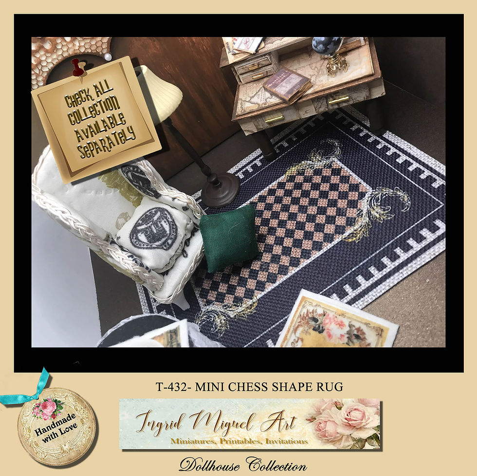 Thumbnail: Tapete Arabigo Verde Obscuro /casa de muñecas | Miniatura /T-404