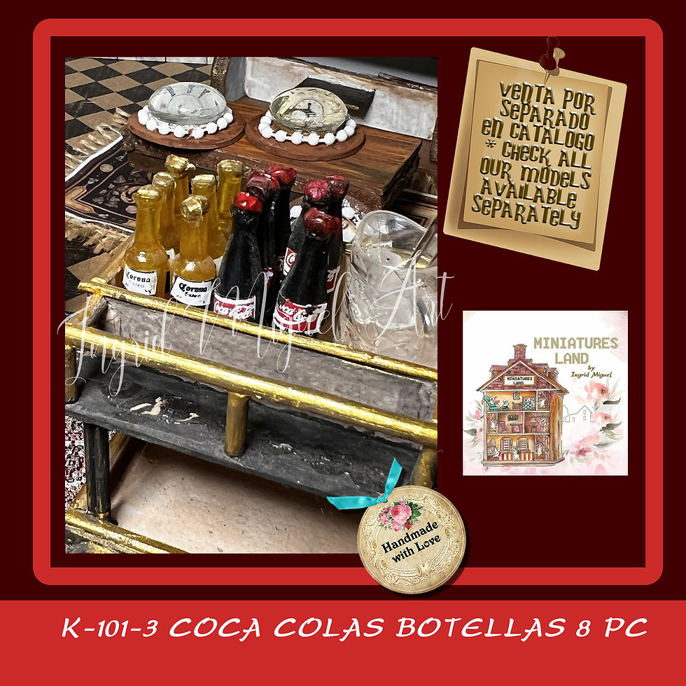 Miniatura: Botella XO con 2 copas en una bandeja de metal /Miniaturas/K-1252-1