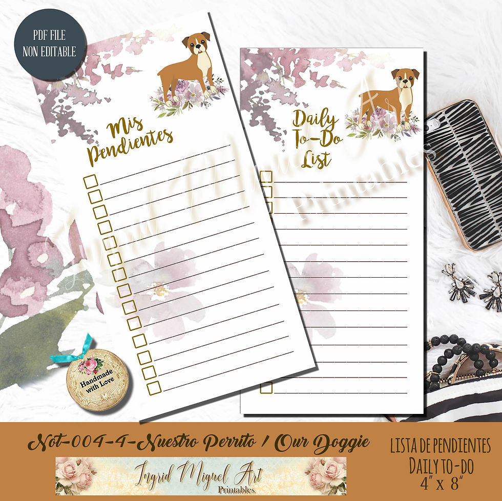 Thumbnail: Tarjetas de Notas, listas etc /|DAILY TO DO - Nuestro Perrito/NOT-004