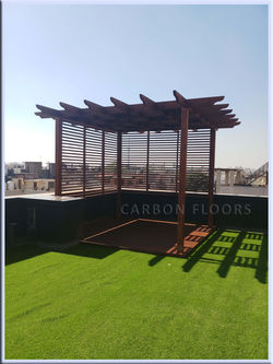 Pergola With Shades - Deep Red