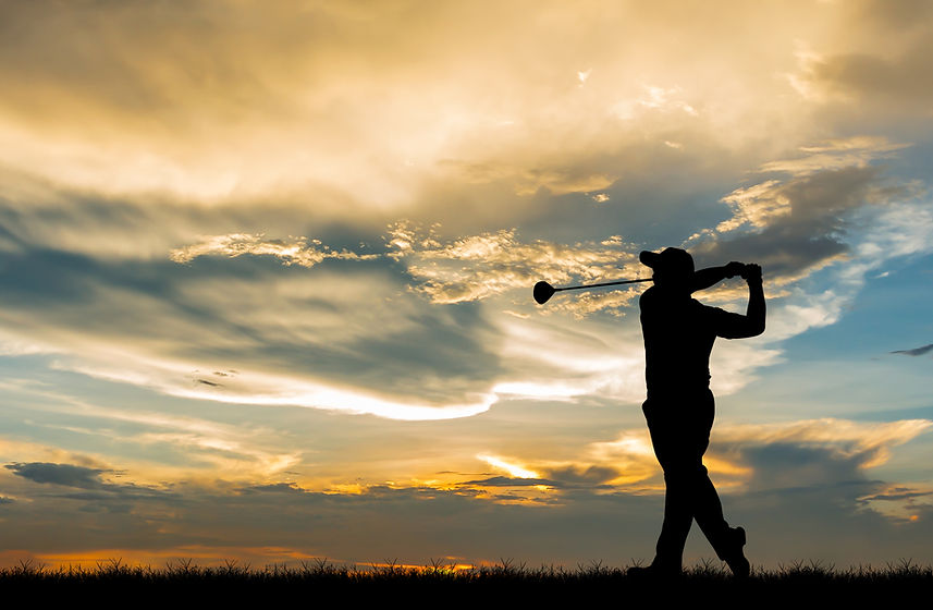 silhouette golfer playing golf during be