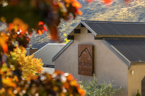 Mt Rosa Lodge entrace with autumn leaves