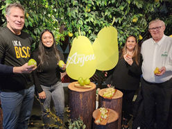 Jeff Correa, Pear Bureau Northwest; Alexandra Tushingham and Beatriz Moreno, The Changemakers representing Pear Bureau Northwest; Prentice Dent, Pear Bureau Northwest