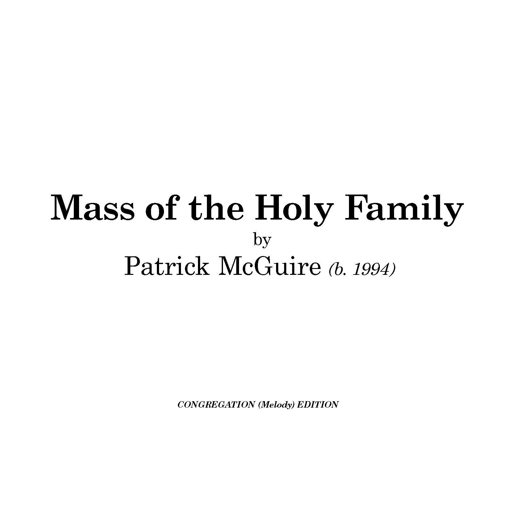 Mass of the Holy Family - Congregation (Melody) Files