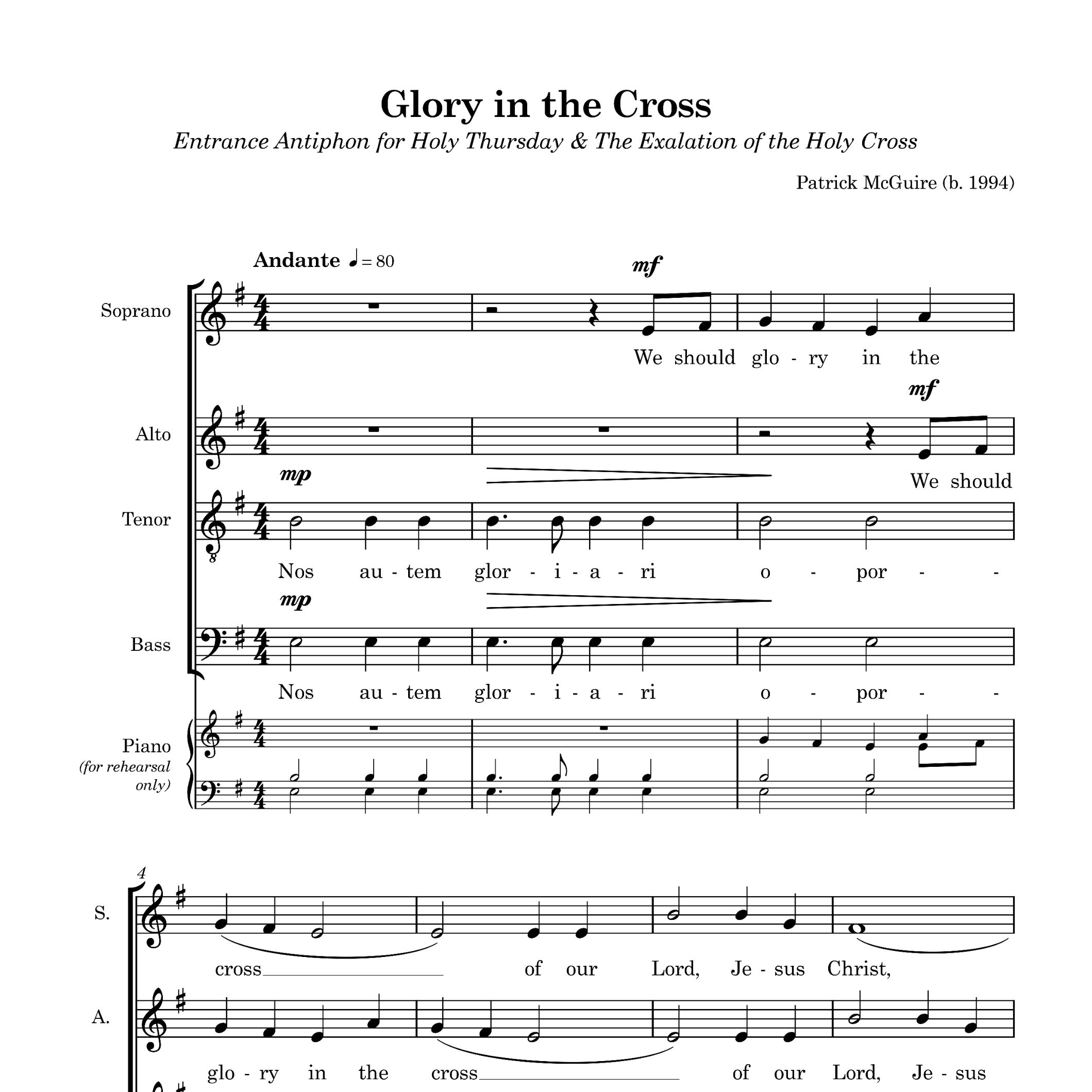 Glory in the Cross (SATB)