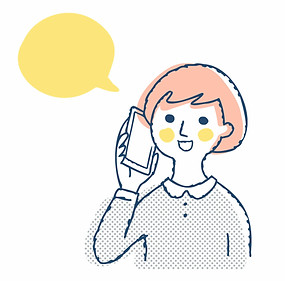 電話する女性のイラスト