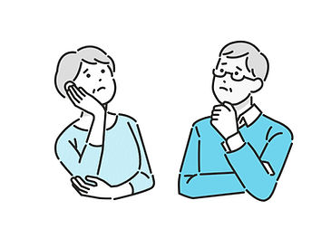 困っている老夫婦のイラスト