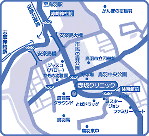 赤坂クリニックの簡易マップ