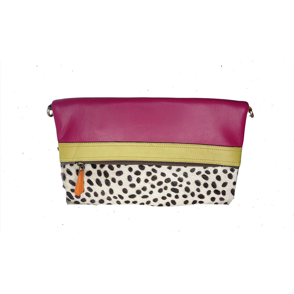 Gemma Leather Cranberry and Lime Crossbody