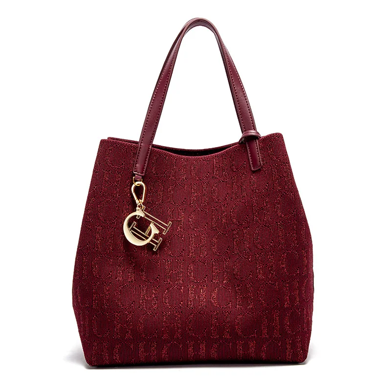 CH Women's Handbag Large Capacity Women's Simple Daily Commute Versatile Solid C