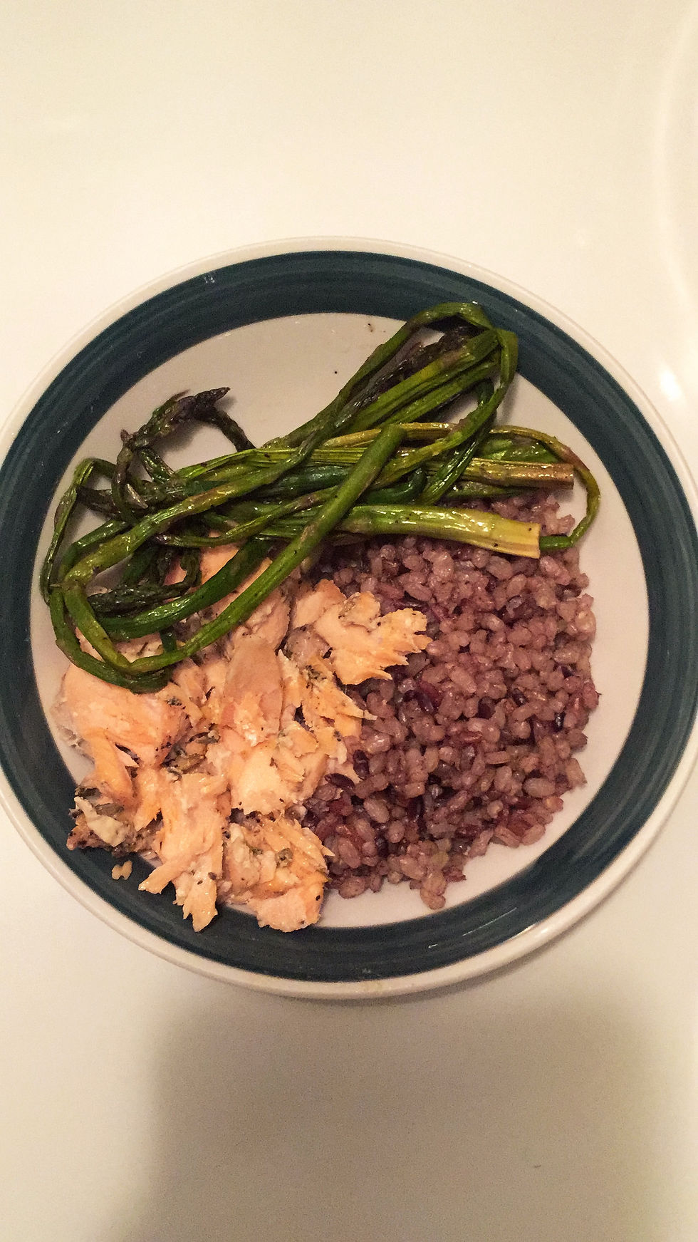 Lemon Salmon with Asparagus and Brown Rice 