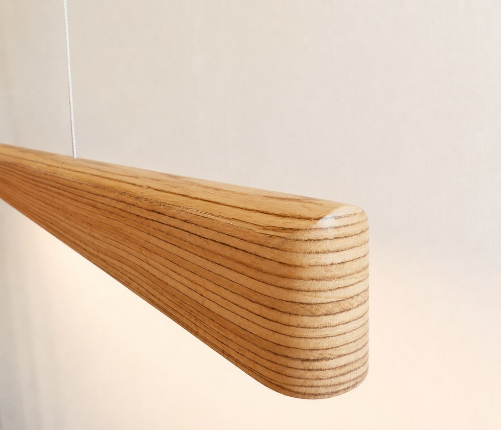 Miniature : Suspension luminaire linéaire led en bois - "Interval I"