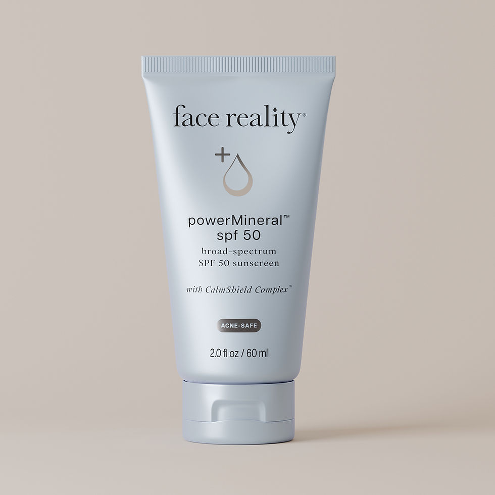 Blue bottle of PowerMineral SPF 50