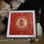 Cadre 30x30cm noir reproduction art coccinelle