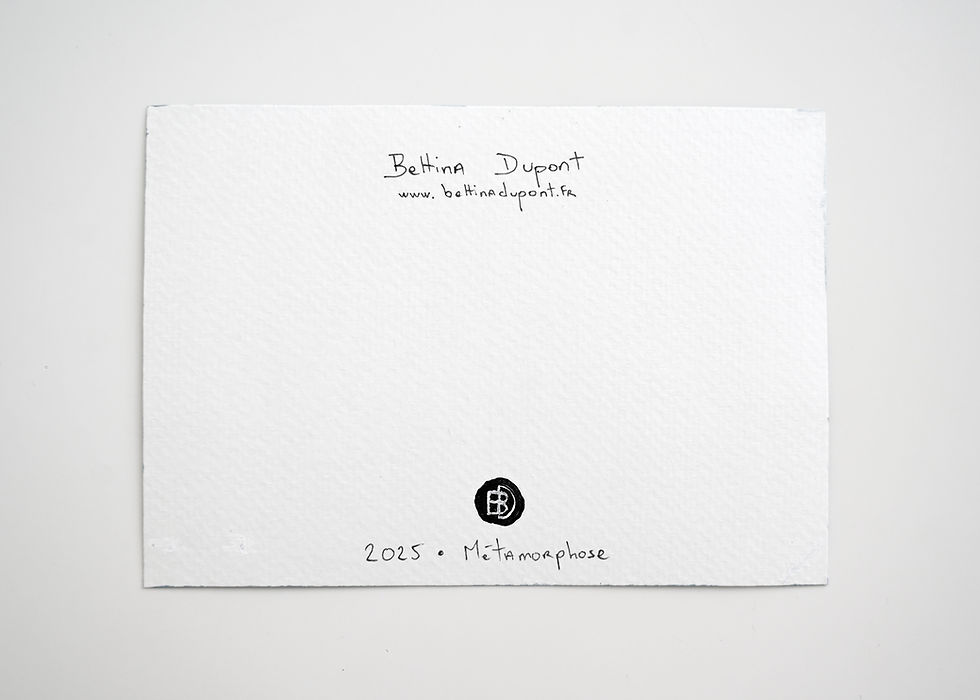 Miniature : verso carte postale art format a6 avec titre et signature de l'artiste